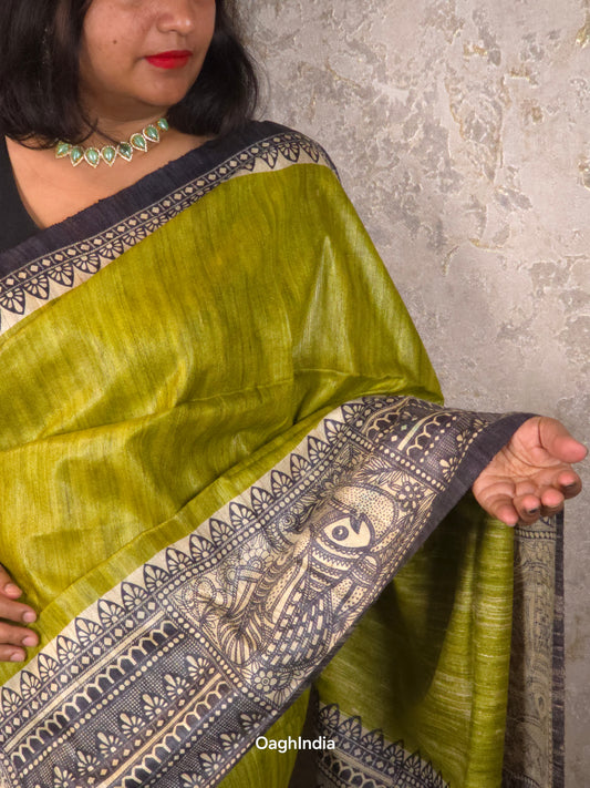 Jahnvi: Pure Silk Madhubani Art Saree (Silk Mark)