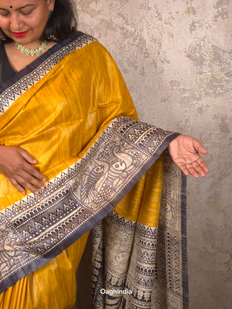 Avani : Pure Silk Madhubani Art Saree (Silk Mark)