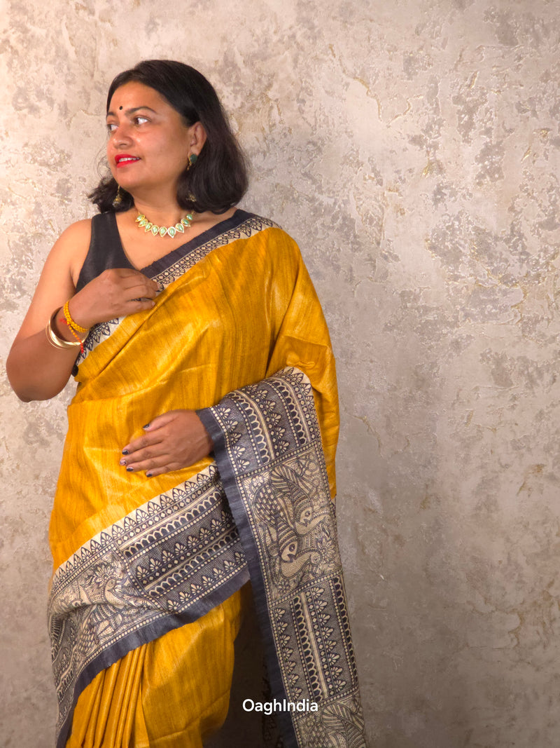 Avani : Pure Silk Madhubani Art Saree (Silk Mark)