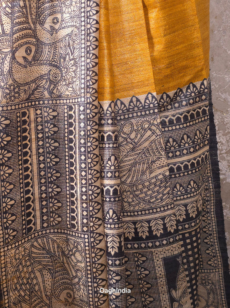 Avani : Pure Silk Madhubani Art Saree (Silk Mark)