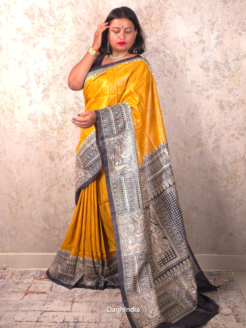 Avani : Pure Silk Madhubani Art Saree (Silk Mark)