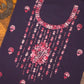 Night Sky – Hand Embroidered Chiffon Kurti Fabric (Floral, 2.5 m) | Unstitched Kurti Fabric