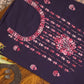 Night Sky – Hand Embroidered Chiffon Kurti Fabric (Floral, 2.5 m) | Unstitched Kurti Fabric