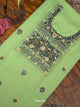 Moringa  – Hand Embroidered Chiffon Kurti Fabric (Floral, 2.5 m) | Unstitched Kurti Fabric