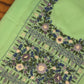 Moringa  – Hand Embroidered Chiffon Kurti Fabric (Floral, 2.5 m) | Unstitched Kurti Fabric
