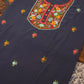 Blue Berry  – Hand Embroidered Chiffon Kurti Fabric (Floral, 2.5 m) | Unstitched Kurti Fabric