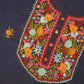 Blue Berry  – Hand Embroidered Chiffon Kurti Fabric (Floral, 2.5 m) | Unstitched Kurti Fabric