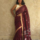 Soundhi – Pure Cotton Chocolate Brown Saree