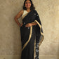 Bulbul – Pure Cotton Pitch Black Saree