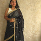 Bulbul – Pure Cotton Pitch Black Saree