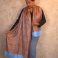 Oagh Women's Jamawar Shawl, Faux Pashmina, Sky Blue