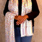 Oagh Women's Jamawar Shawl, Faux Pashmina, Peart White