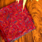 Oagh Women's Jamawar Shawl, Faux Pashmina, Dark Red