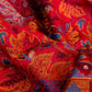 Oagh Women's Jamawar Shawl, Faux Pashmina, Dark Red