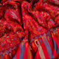 Oagh Women's Jamawar Shawl, Faux Pashmina, Dark Red