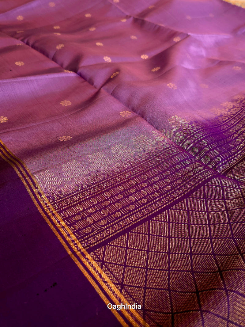 Kurinji (Pani): Kanjeevaram Heritage Saree