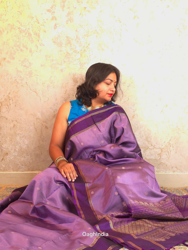 Kurinji (Pani): Kanjeevaram Heritage Saree