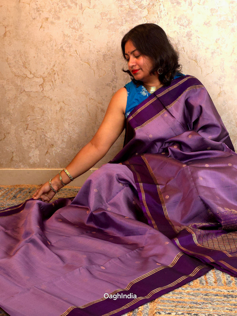 Kurinji (Pani): Kanjeevaram Heritage Saree