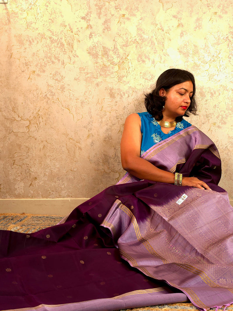 Malli (Anthi): Kanjivaram Heritage Saree