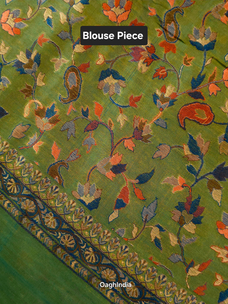 Parijat -  Light Green : Kashmiri Heritage Saree