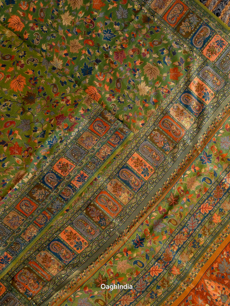 Parijat -  Light Green : Kashmiri Heritage Saree