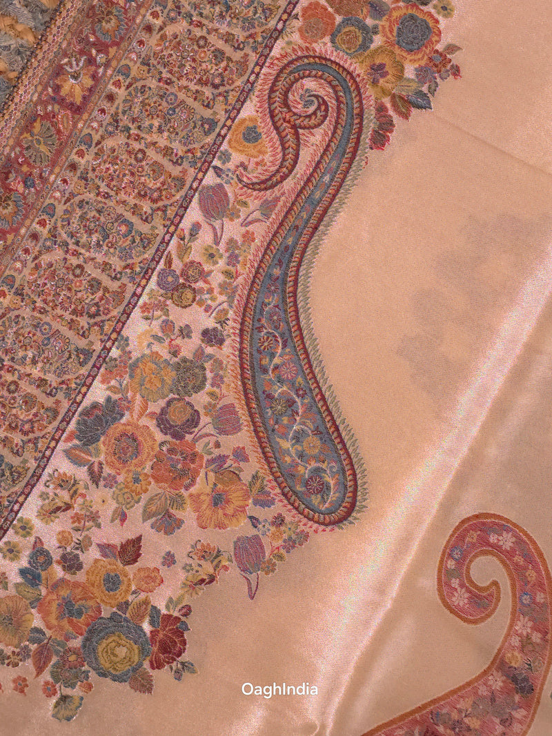 Royal Champagne : Kashmiri Heritage Saree
