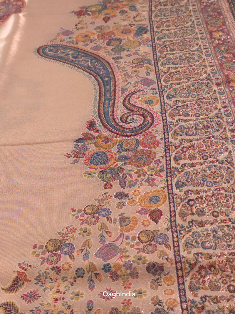 Royal Champagne : Kashmiri Heritage Saree