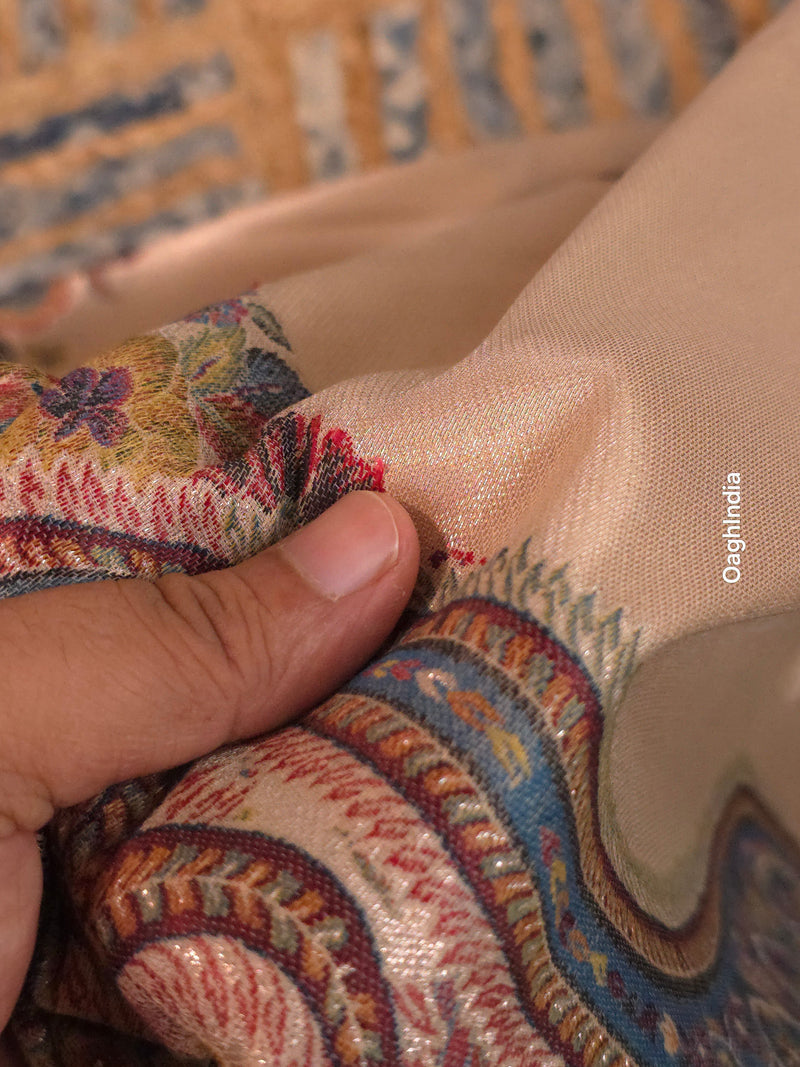 Royal Champagne : Kashmiri Heritage Saree