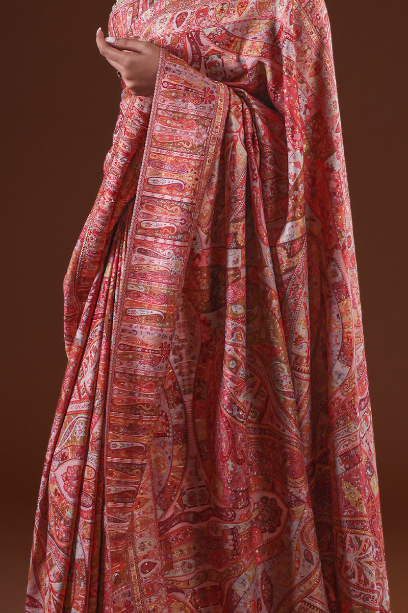 Kong Posh (Blush Pink): Authentic Kashmiri Heritage Saree