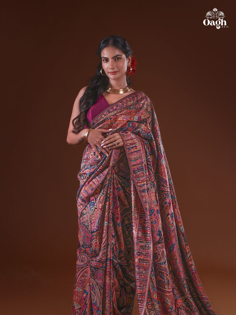 Kong Posh (New Moon) — Kashmiri Heritage Saree