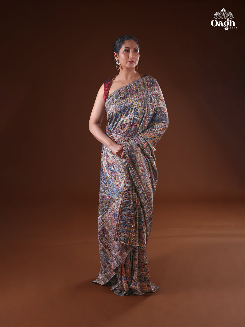 Kong Posh (Pristine): Authentic Kashmiri Saree