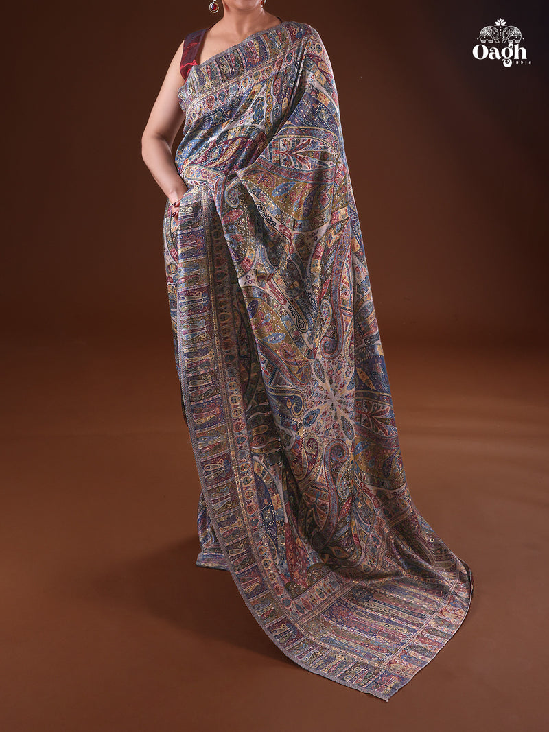 Kong Posh (Pristine): Authentic Kashmiri Saree