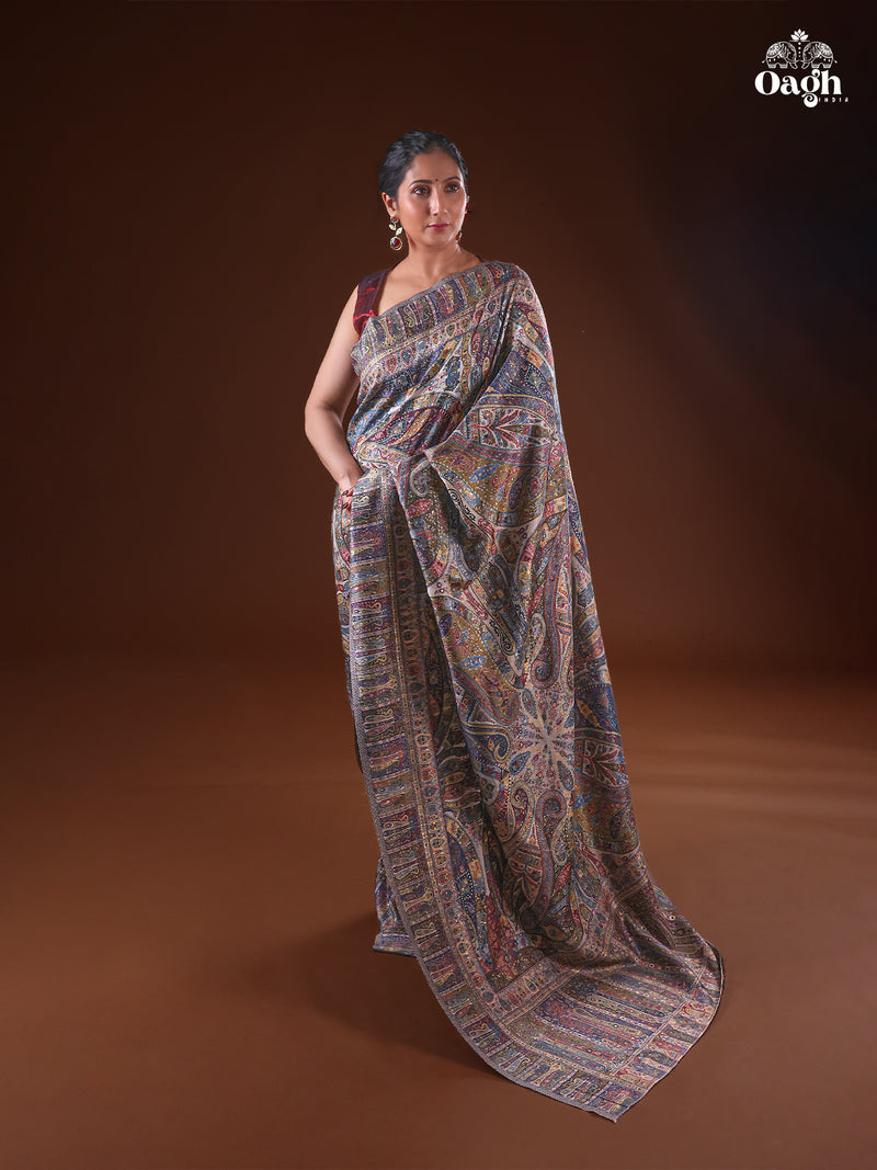 Kong Posh (Pristine): Authentic Kashmiri Saree