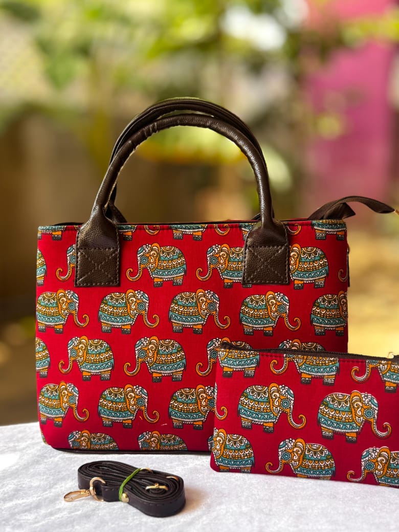 Red Elephanta : Handbag With Pouch