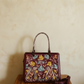 Kashmiri Tote Bag – Dark Maroon | Velvet Floral Embroidered Tote for Women