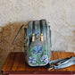 The Malé Travel Bag - Slate Grey | Embroidered Velvet Floral Travel Bag