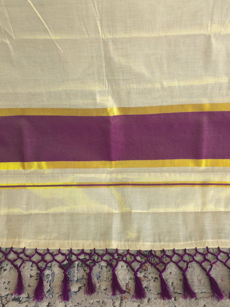 Aara Purple : Traditional Onam Saree From Kerala