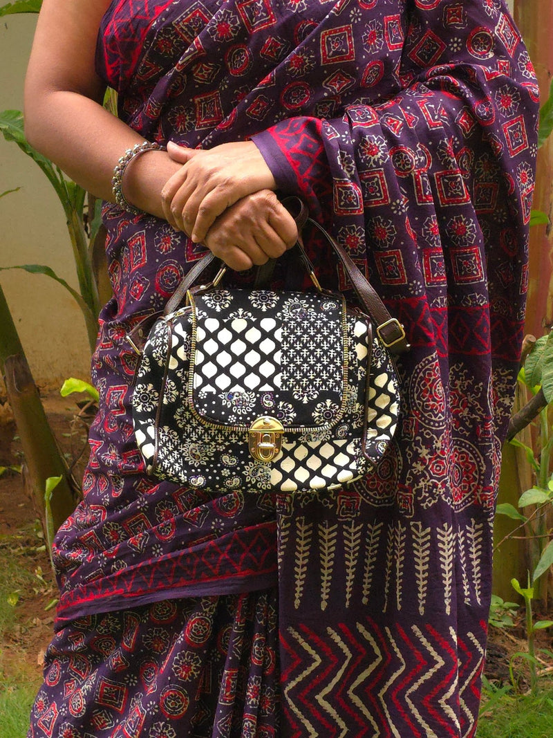 Ajrakh Noor : Bagru Handblocked Pure Cotton Saree