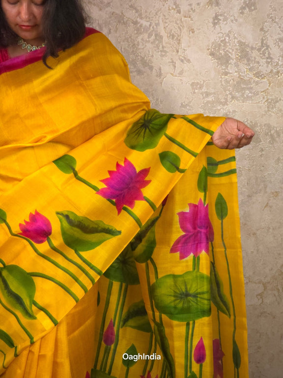 Arkapriya : Pure Silk Abstract Art Saree (Silk Mark) - Oagh India
