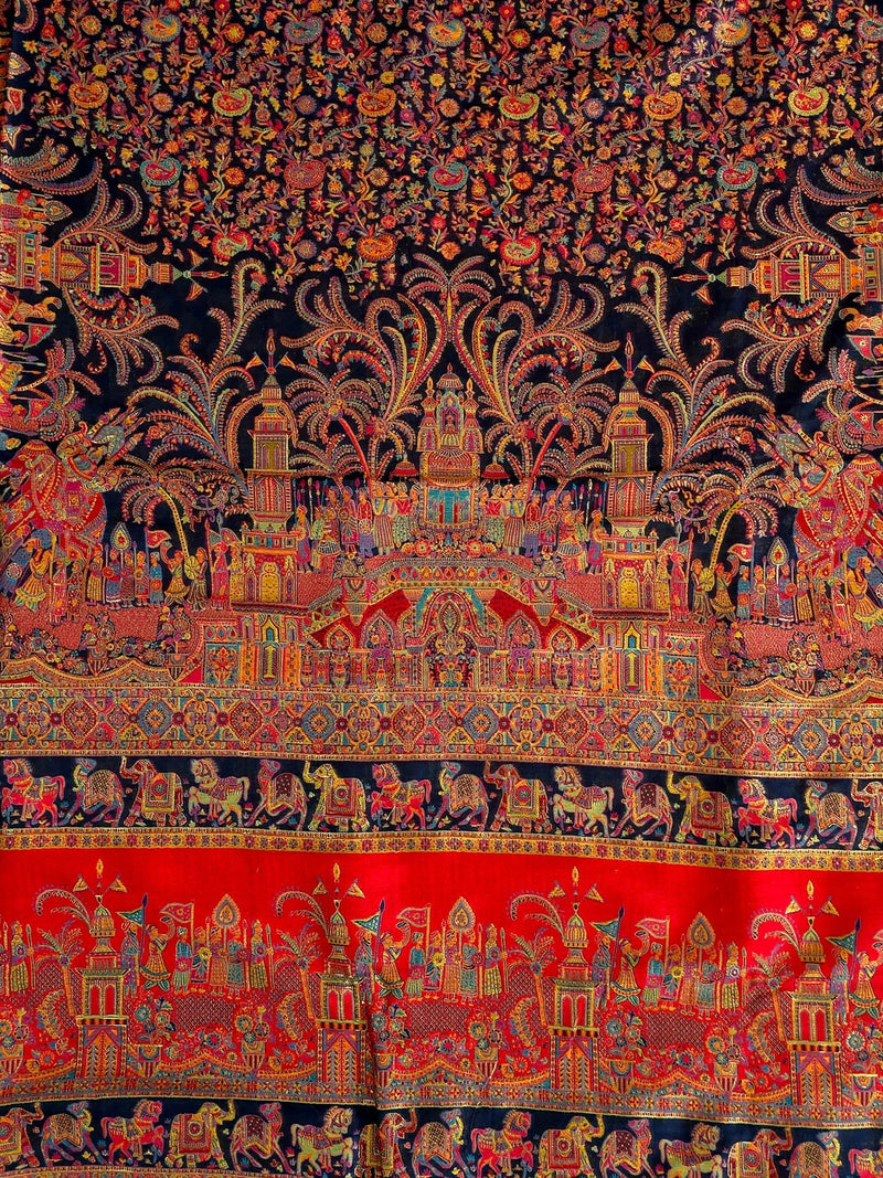 Baarat : Ink Blue : : Authentic Kashmiri Saree