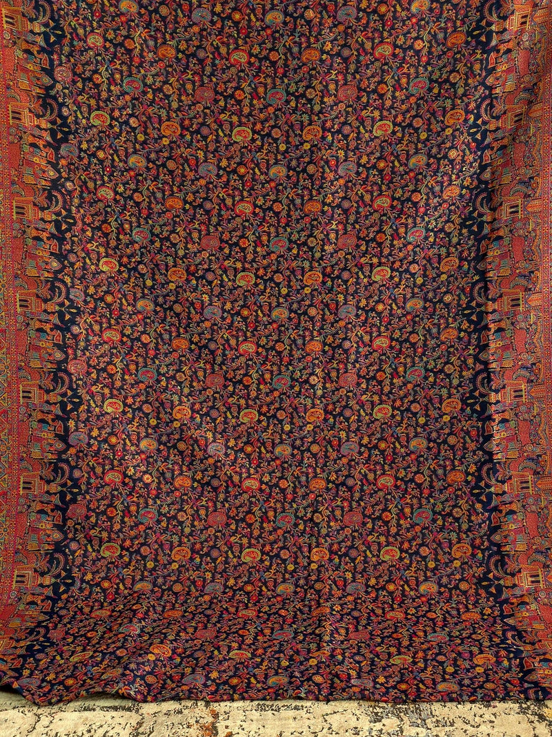 Baarat : Ink Blue : : Authentic Kashmiri Saree