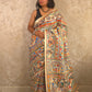 Bhoomija : Pure Silk Hand Painted Madhubani Art Saree (Silk Mark) - Oagh India