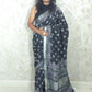 Black Pearl  : Bagru Handblocked Linen Cotton Saree