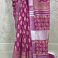Blossom  : Bagru Handblocked Linen Cotton Saree