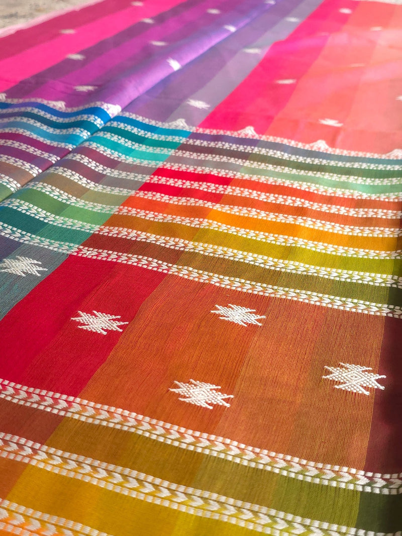Bubblegum - Pure Cotton Rainbow Saree