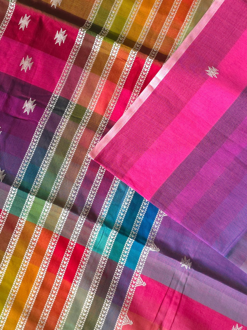 Bubblegum - Pure Cotton Rainbow Saree