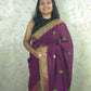 Candy : Beautiful handloom Maroon Cotton saree with Green Pallu