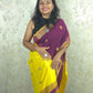 Candy : Beautiful handloom Maroon Cotton saree with Yellow Pallu