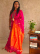 Candy - Pure Pink and Orange dual tone Cotton Saree