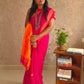 Candy - Pure Pink and Orange dual tone Cotton Saree